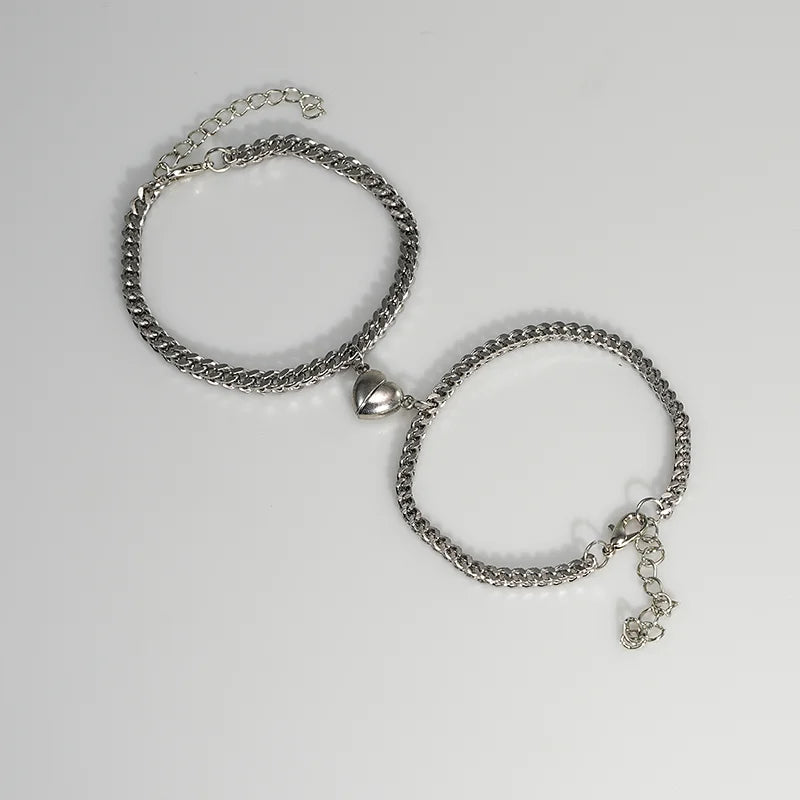 2Pcs/set Magnet Couple Bracelets Heart