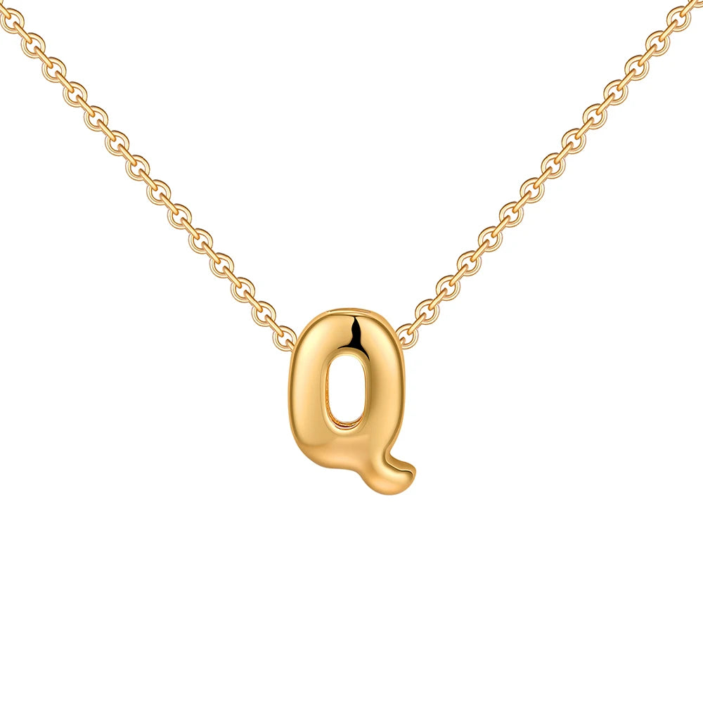 Dainty Mini Bubble Letter Necklace