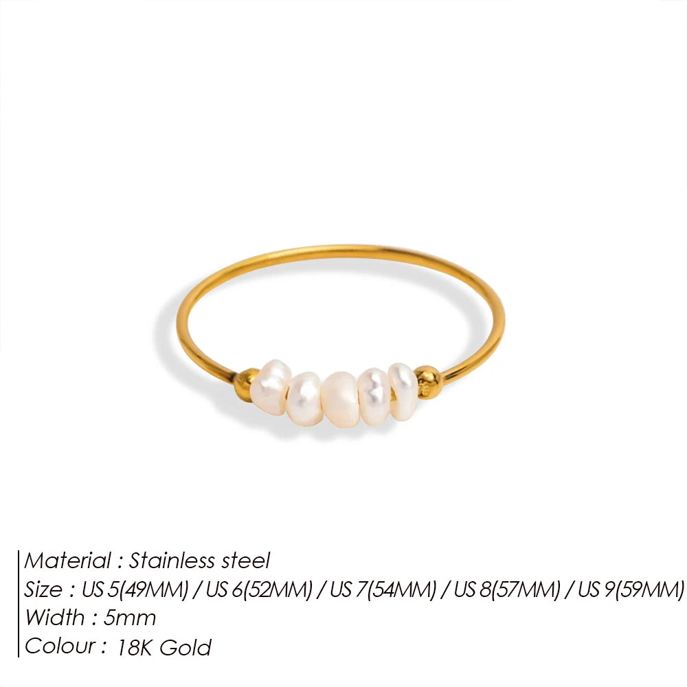 Stainless Steel Gold-Plated Round Rings